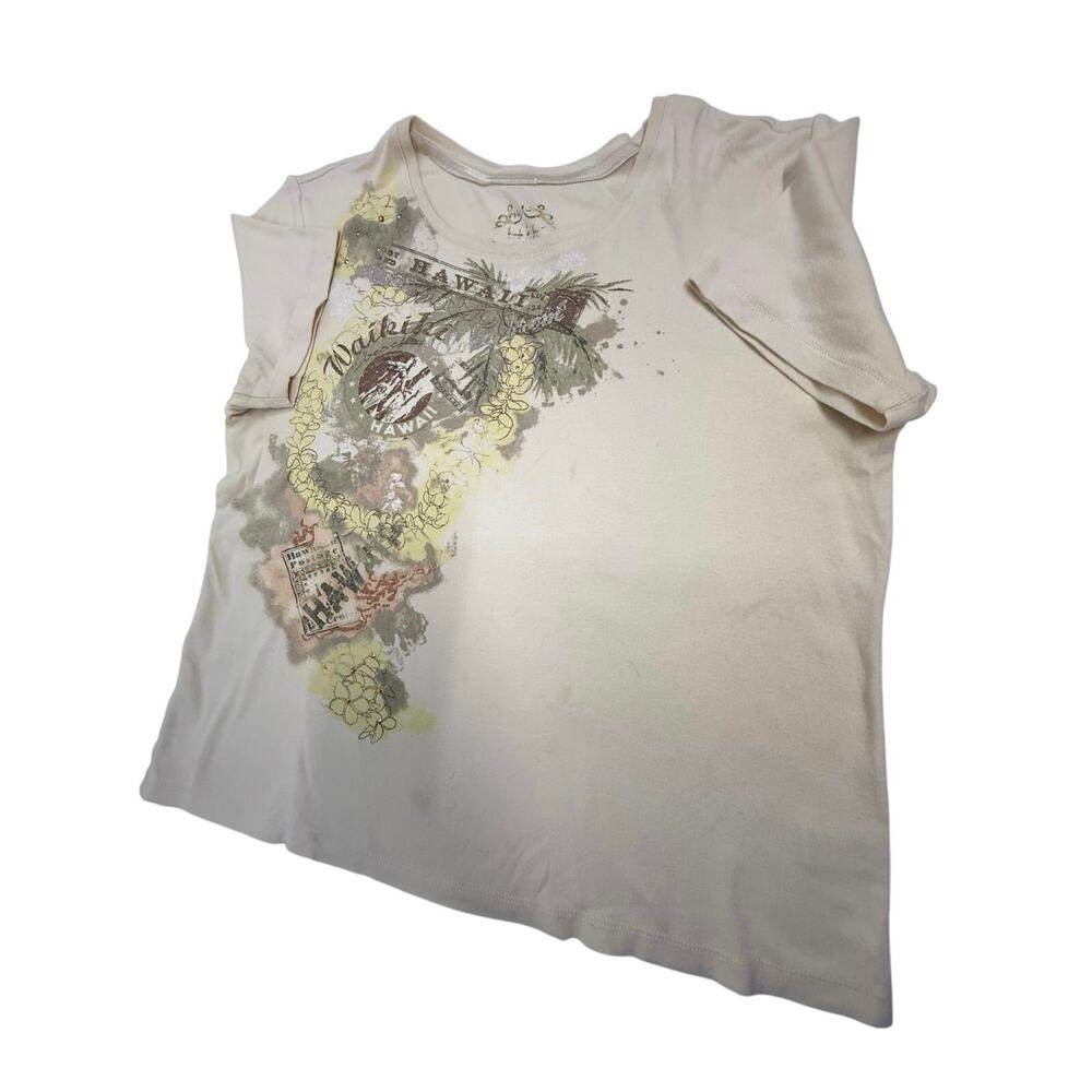 SKU3151 Nicole Miller New York Women's Large Hawaii Short-Sleeve Bedazzled